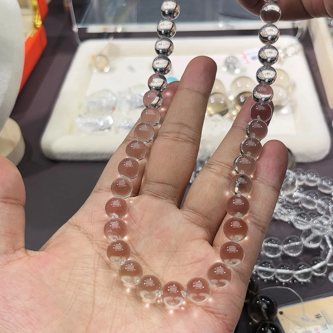 【闪购商品】未镶嵌颈饰水晶长***女白水晶泡泡珠项链