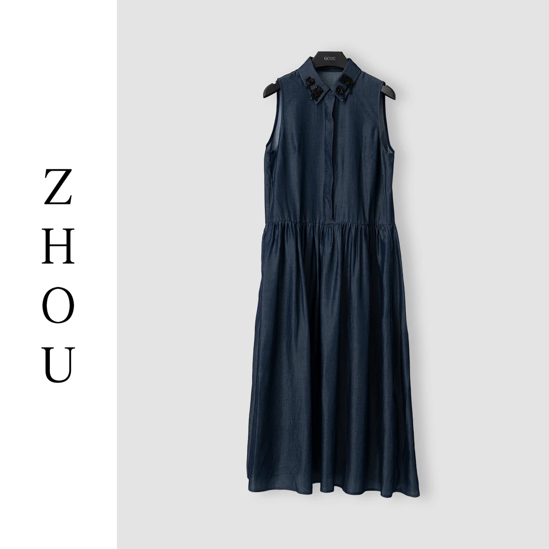 （周哥甄选）牛仔蓝连衣裙-23752