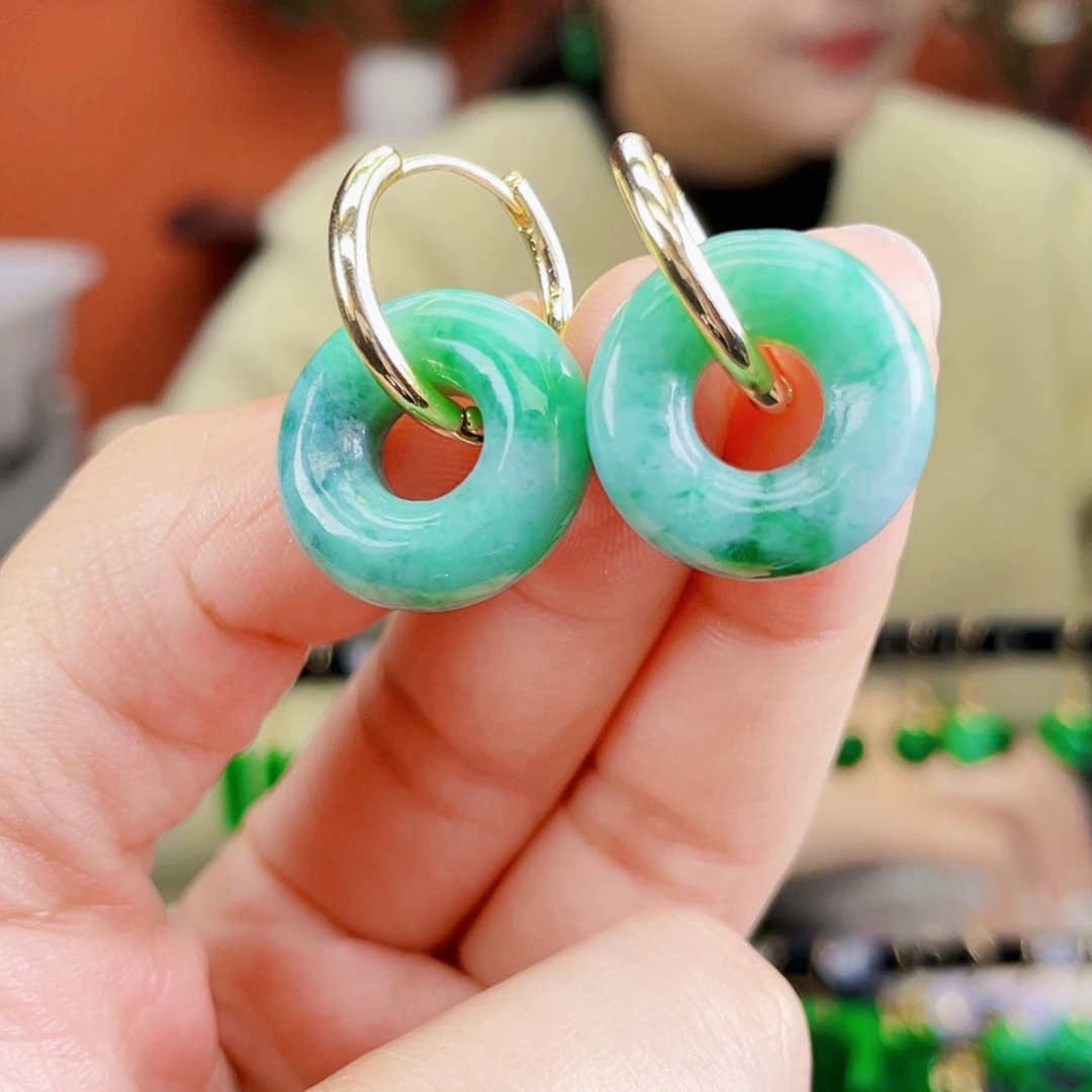 翡翠未镶嵌耳饰饰品