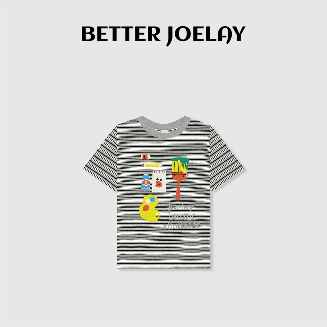BETTER JOELAY-中版【粉刷匠】时尚可爱百搭短袖T恤休闲风ZZ3903
