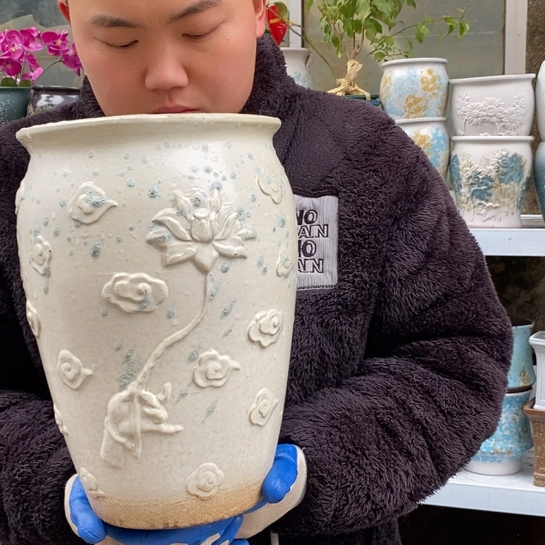 紫砂花盆口20高31福利