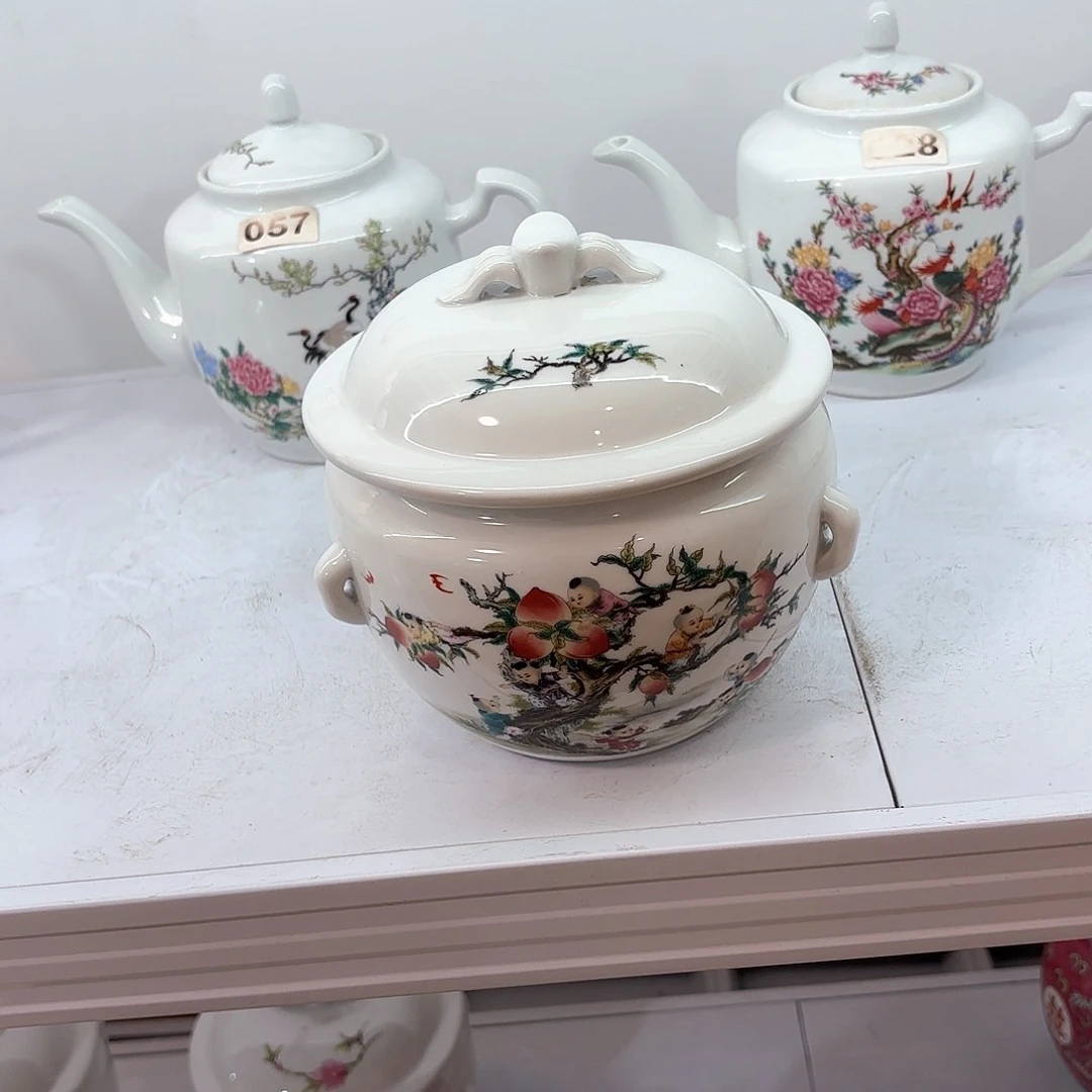 壶陶瓷九子蟠桃三斤猪油罐