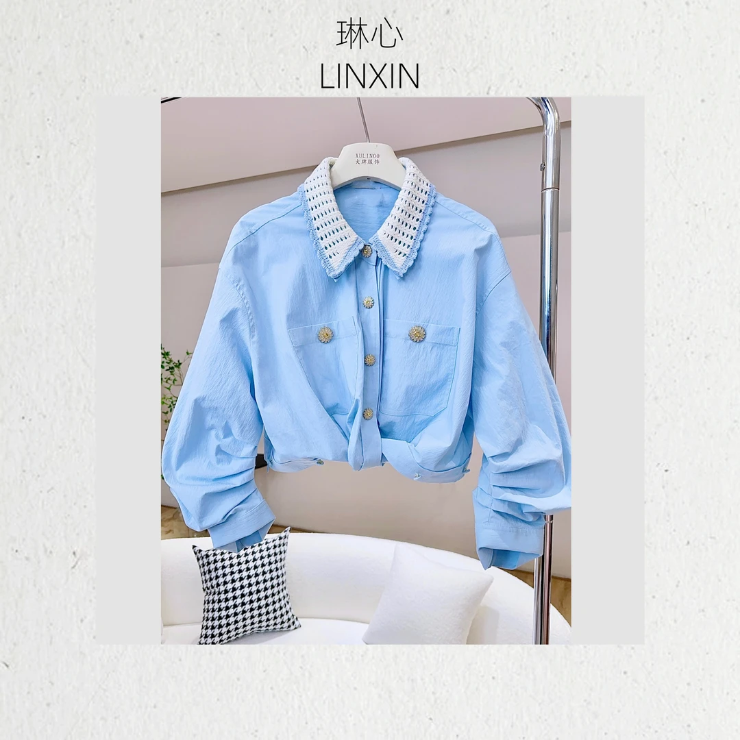 丨春季新款休闲百搭设计感短款衬衫 0728