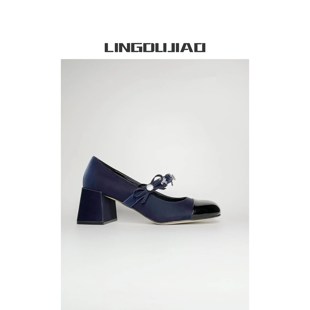 LINGDUJIAO/零度角【气质小香蝴蝶结钻玛丽珍鞋】A5-102B/6cm
