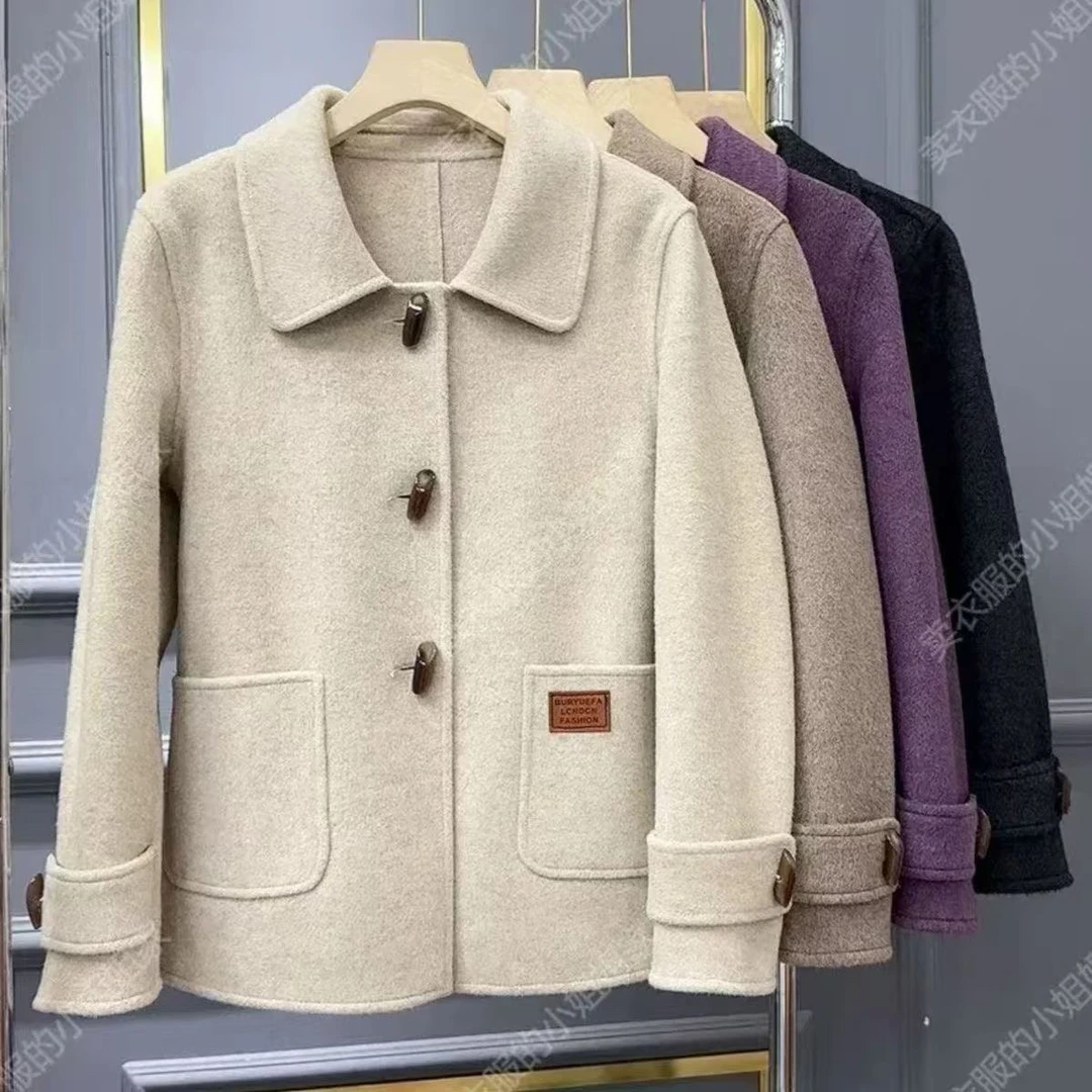 高端设计感双面呢外套2025年秋季百搭气质双面绒大衣显瘦毛呢上衣