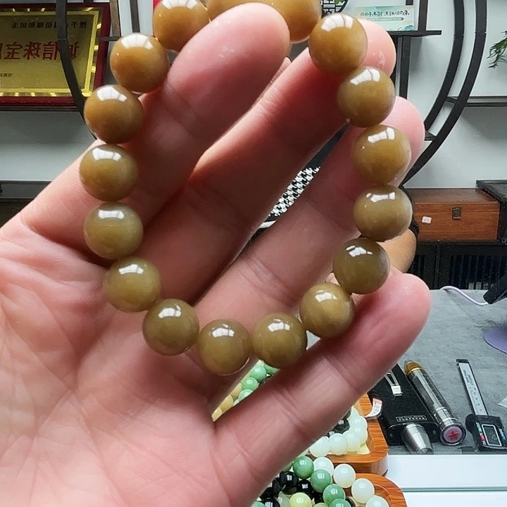 和田玉未镶嵌手链且末金山糖卡12