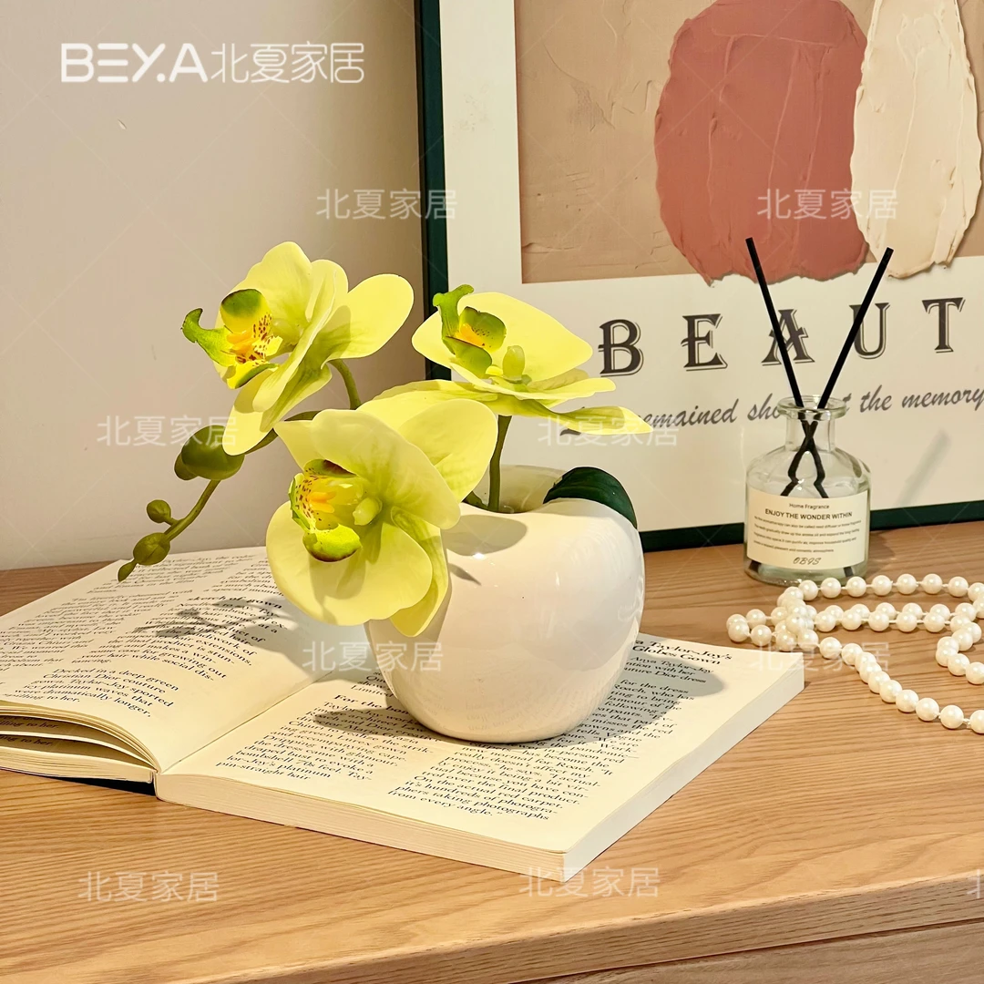 手感假花蝴蝶兰仿真花感逼真保湿手感兰花假花摆件客厅餐桌插花