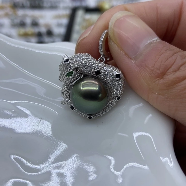 海水珍珠吊坠(不含链)银S925镶嵌