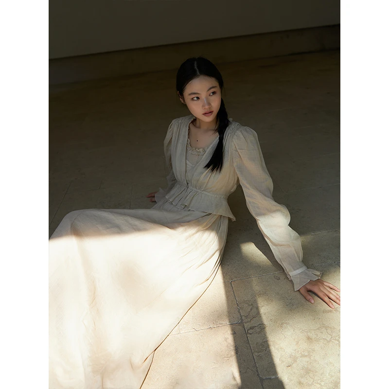 苎麻水洗料 | vintage风格 | 收腰显瘦背心裙 | 上衣z