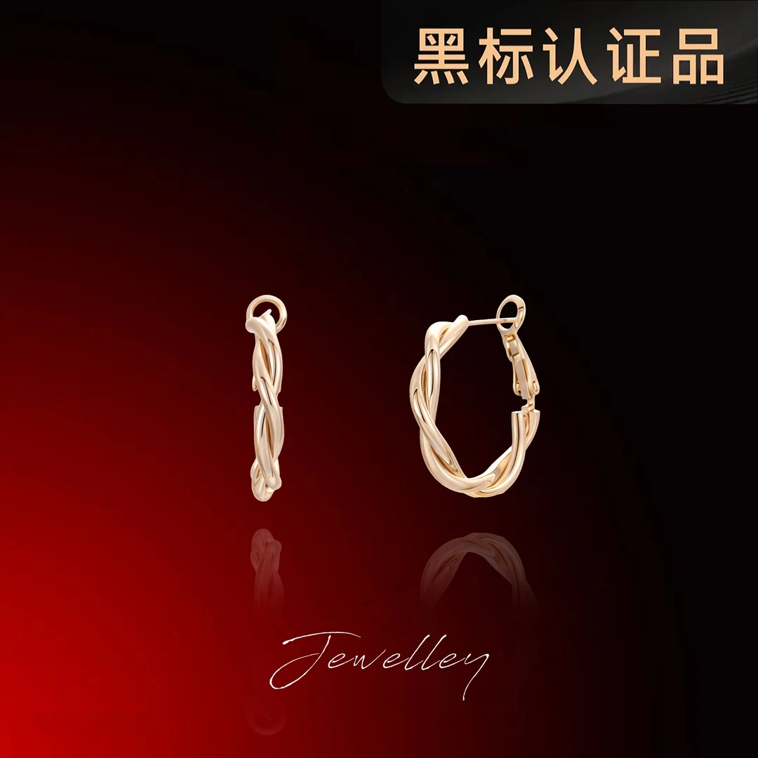 OuQ镀K金轻奢高级小众氛围感耳钉首饰女款CE190436