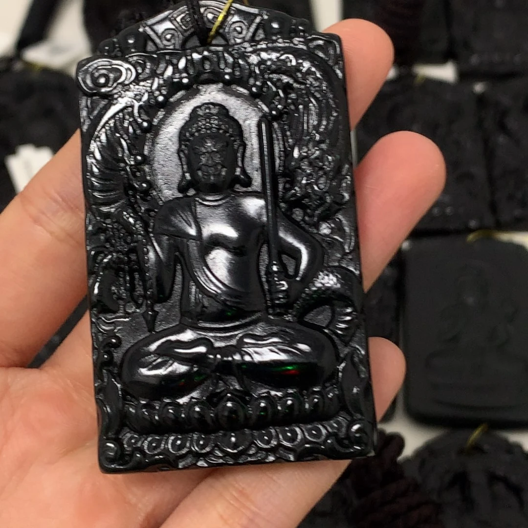 天然缅甸a货钢琴黑挂件