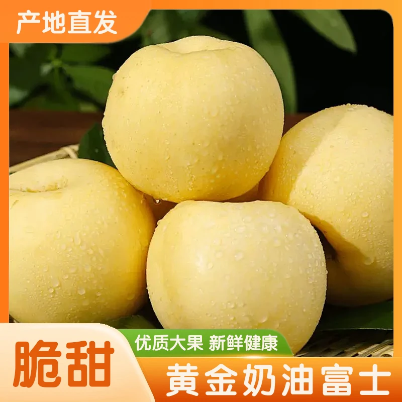 烟台奶油富士苹果脆甜多汁香甜可口果香浓郁新鲜水果