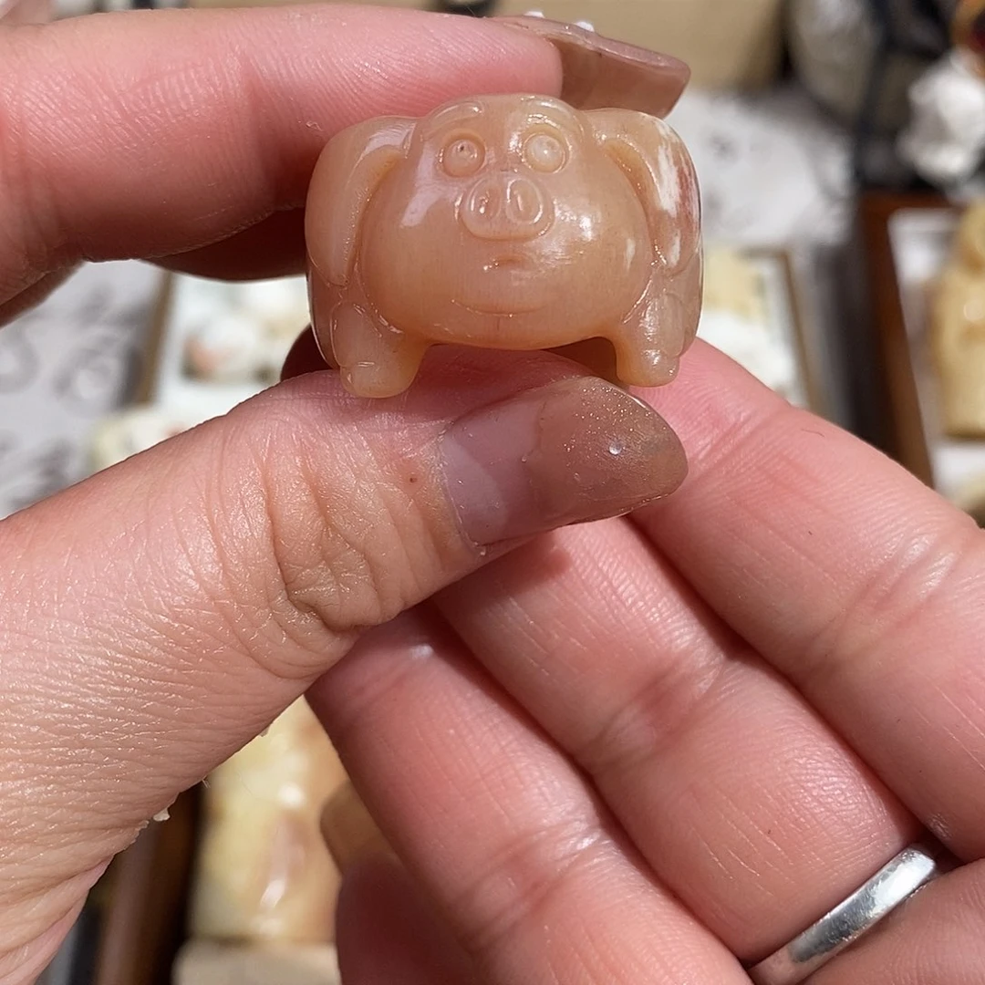 鹿骨把件M10飞天猪跑环内径20左右