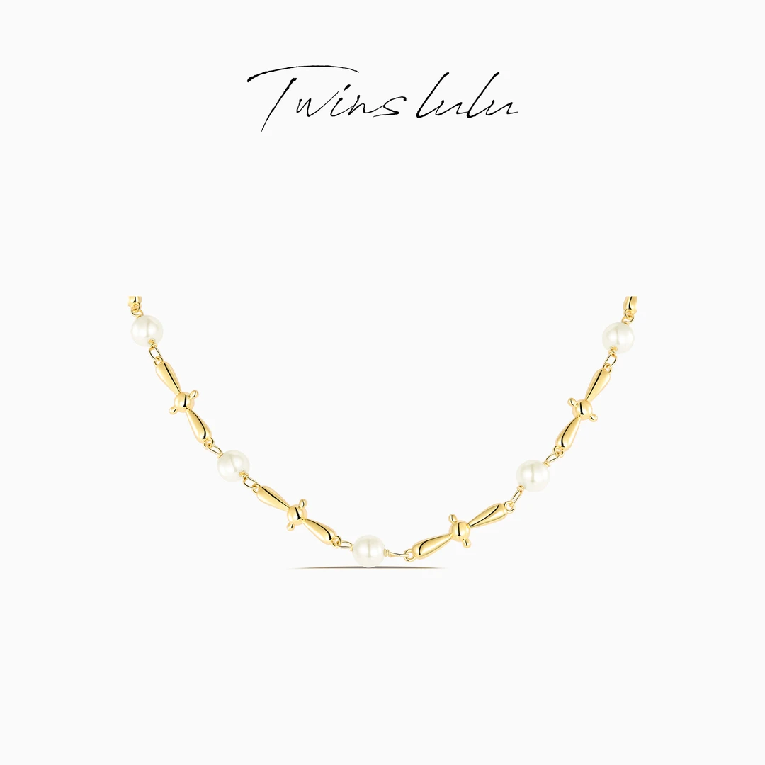 TWINS LULU 镀K金 新年款珠珠项链万能锁骨链首饰送女友TSJ9639