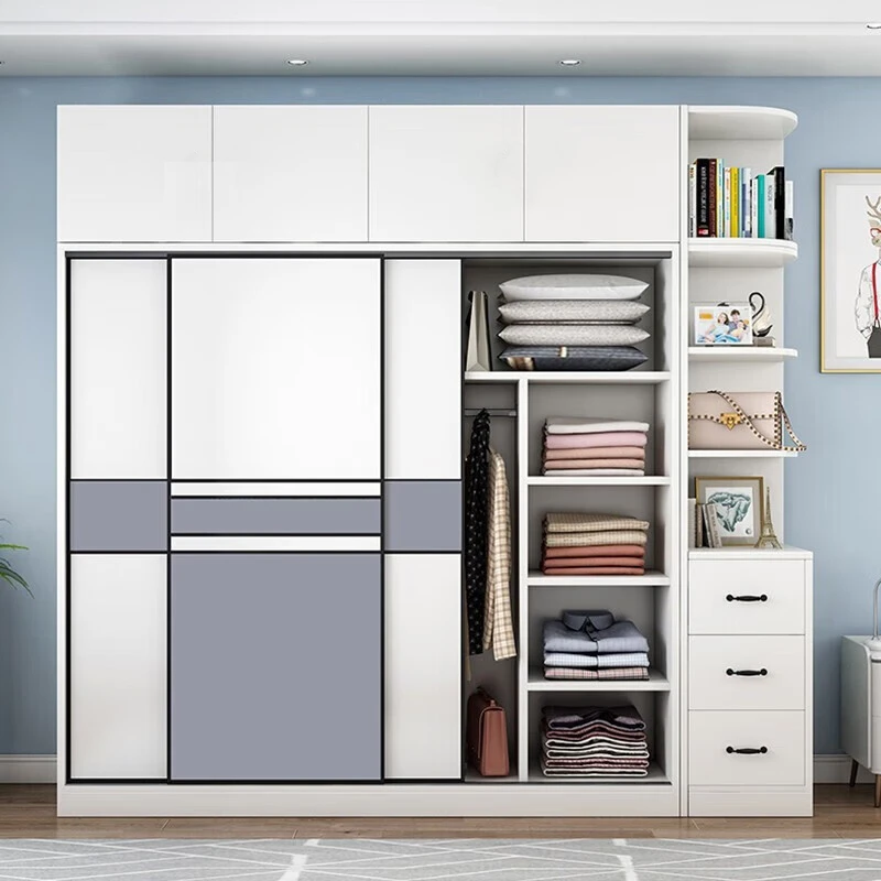 经济型衣柜卧室两门移门衣橱简易储物推拉门大衣柜简约家用大衣橱