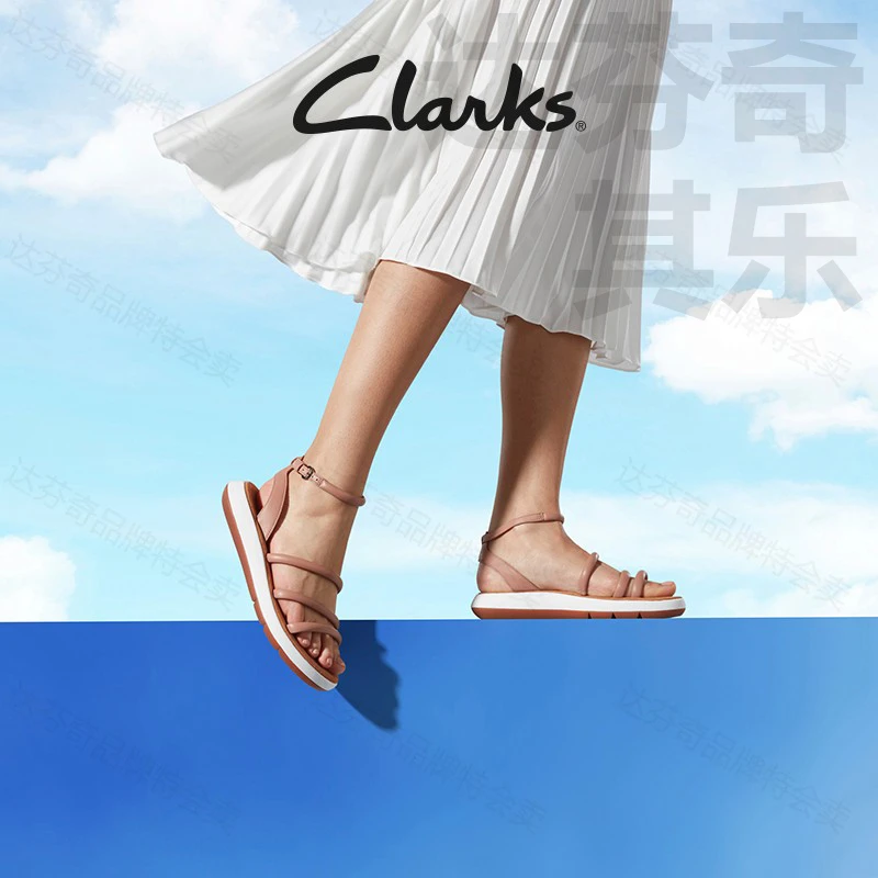 【达芬奇】Clarks其乐 皮革 优雅罗马风舒适凉鞋 玫瑰粉色-26164885