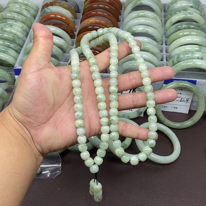 蛇纹石玉手链未镶嵌我***的