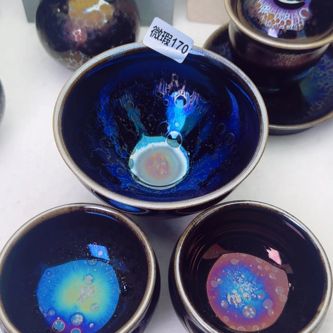 茶盏歌**亮微瑕建盏矅变茶器3只170