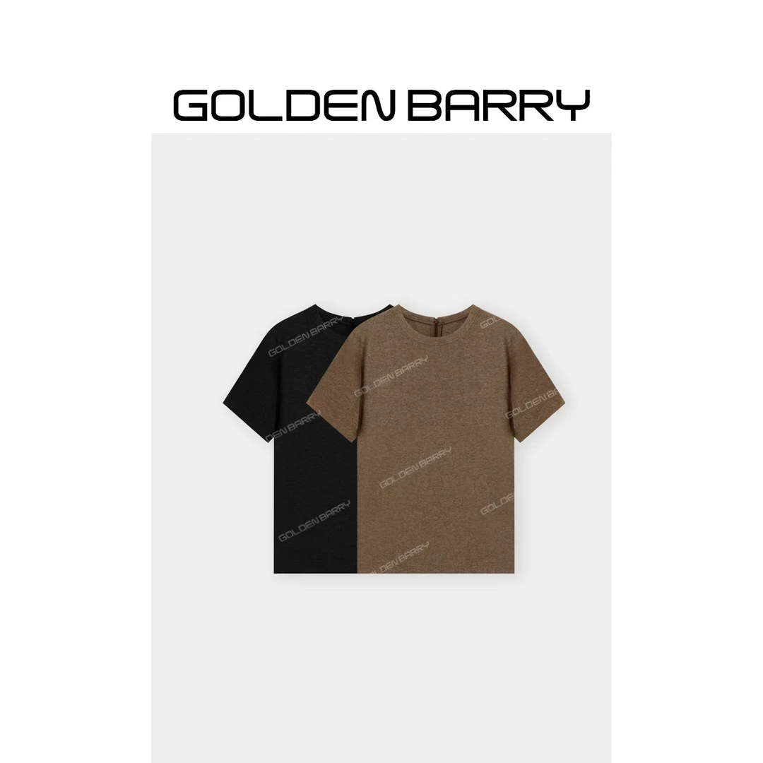 GOLDENBARRY|201048“夜糖衣”极简圆领T恤