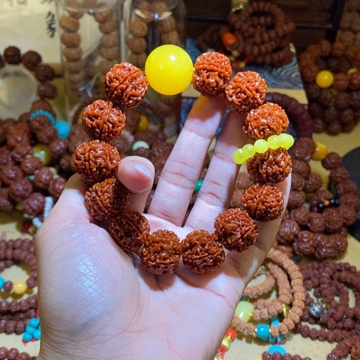 吊坠金刚菩提186玉化黄珠黄环