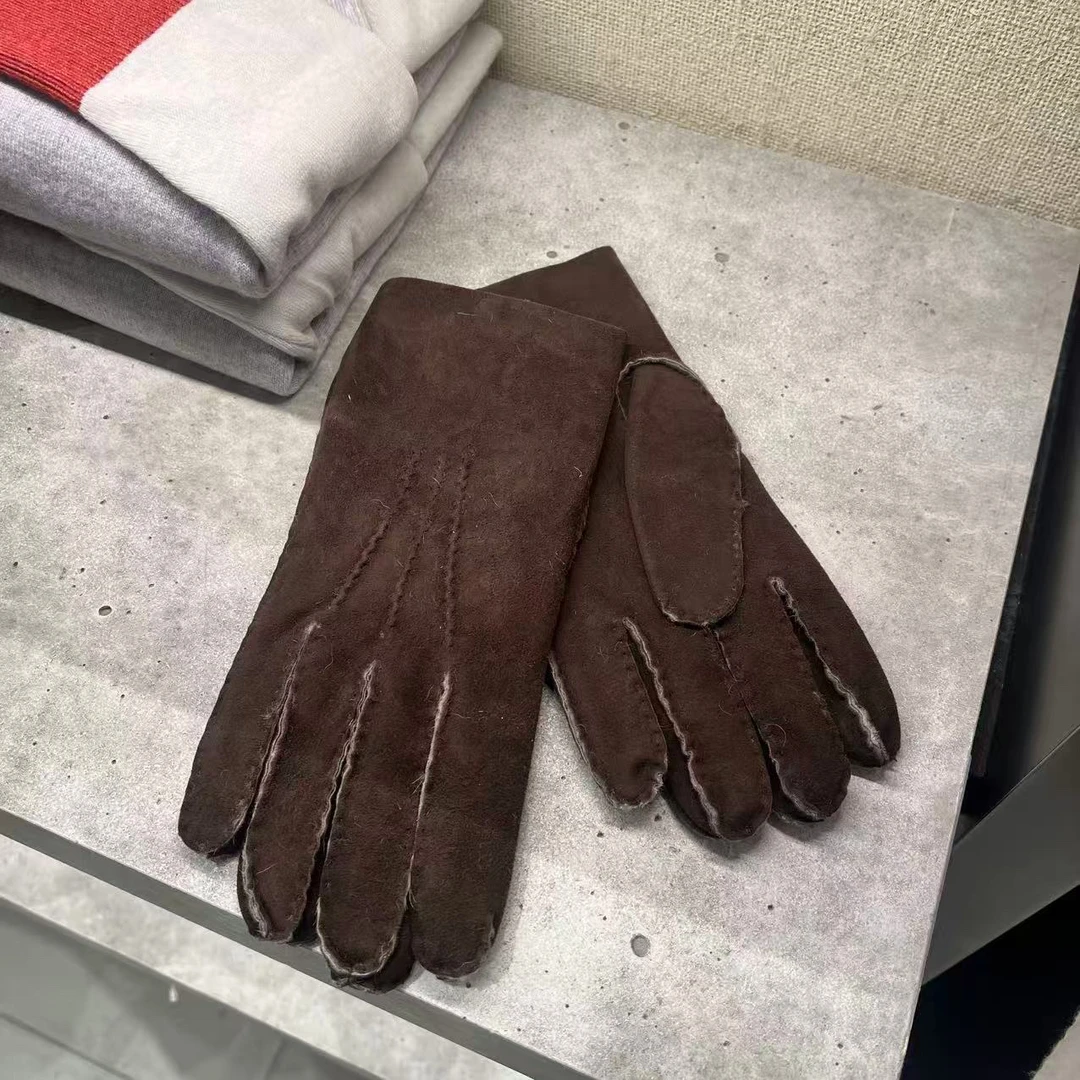 代eleventy 秋冬经典老钱风绵羊皮手套