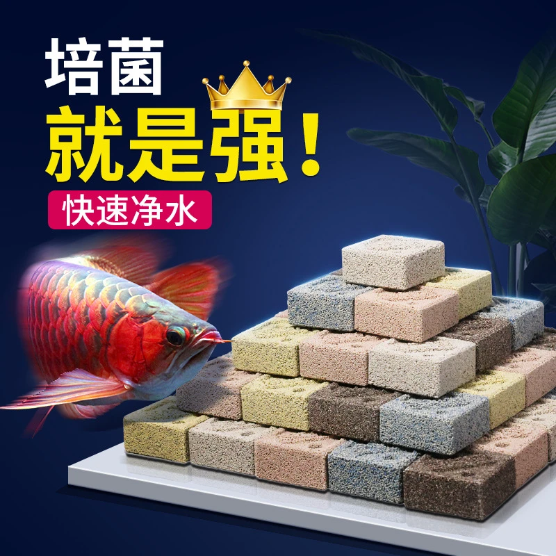 鱼缸过滤滤材硝化细菌屋纳米石英大方砖水族箱净水培菌材料陶瓷环