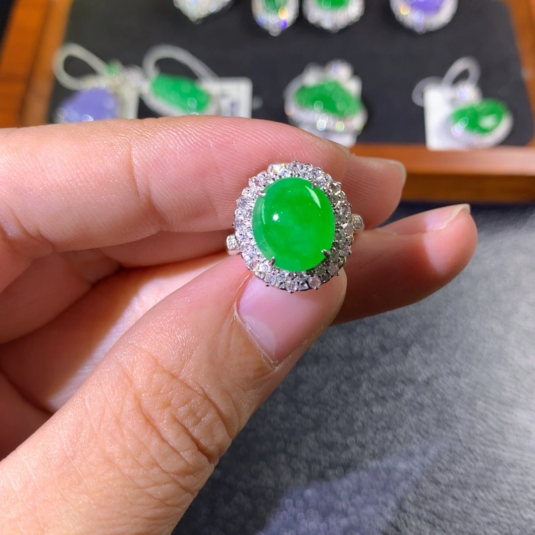 巧***巧翡翠18K金镶嵌戒指两用款