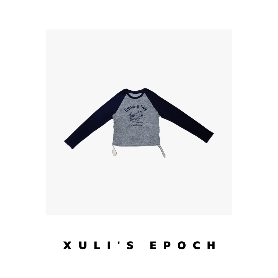 XULI'S EPOCH梦境小狗插肩袖设计长袖T恤·早秋限定·905-2169