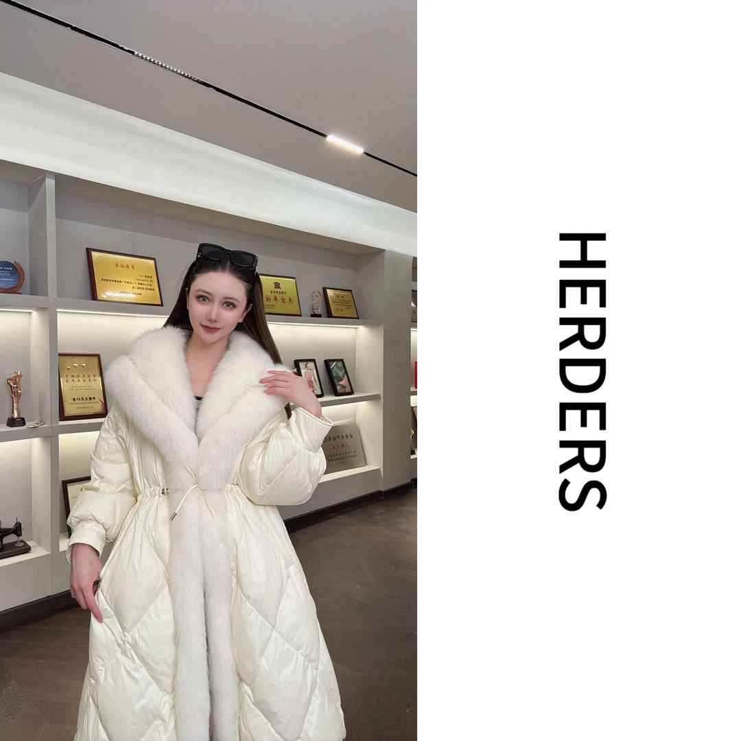 HERDERS 长款毛领纽扣款多色羽绒服 255856