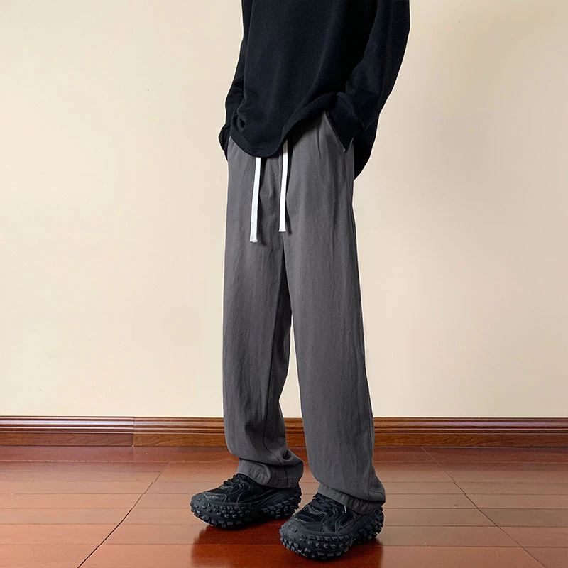 66569港风潮牌直筒休闲拖地裤秋季宽松阔腿基础款百搭工装裤