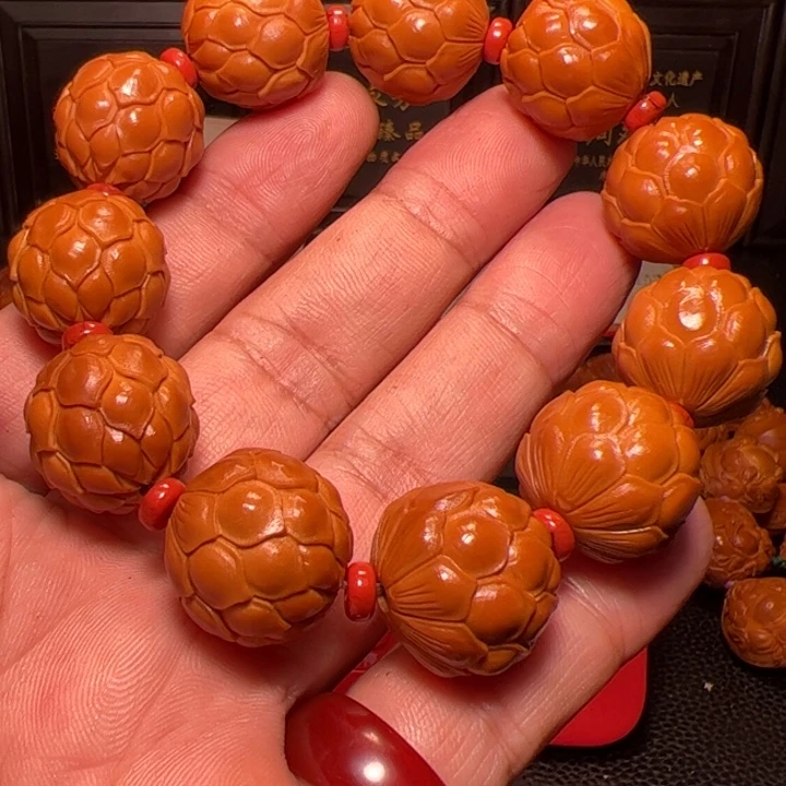 沙***湖手串橄榄核一品青莲