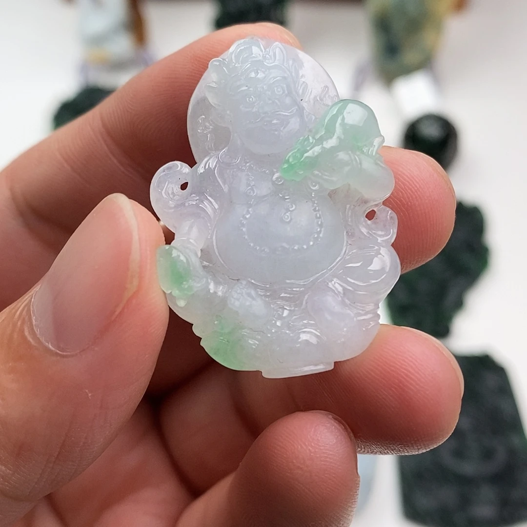 定制翡翠未镶嵌黄财神（净货）