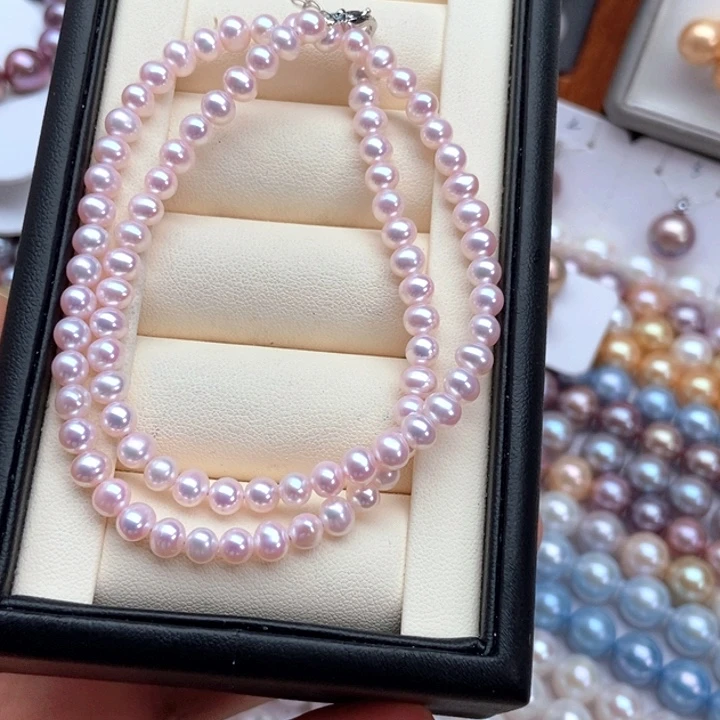 银S925镶嵌颈饰淡水珍珠