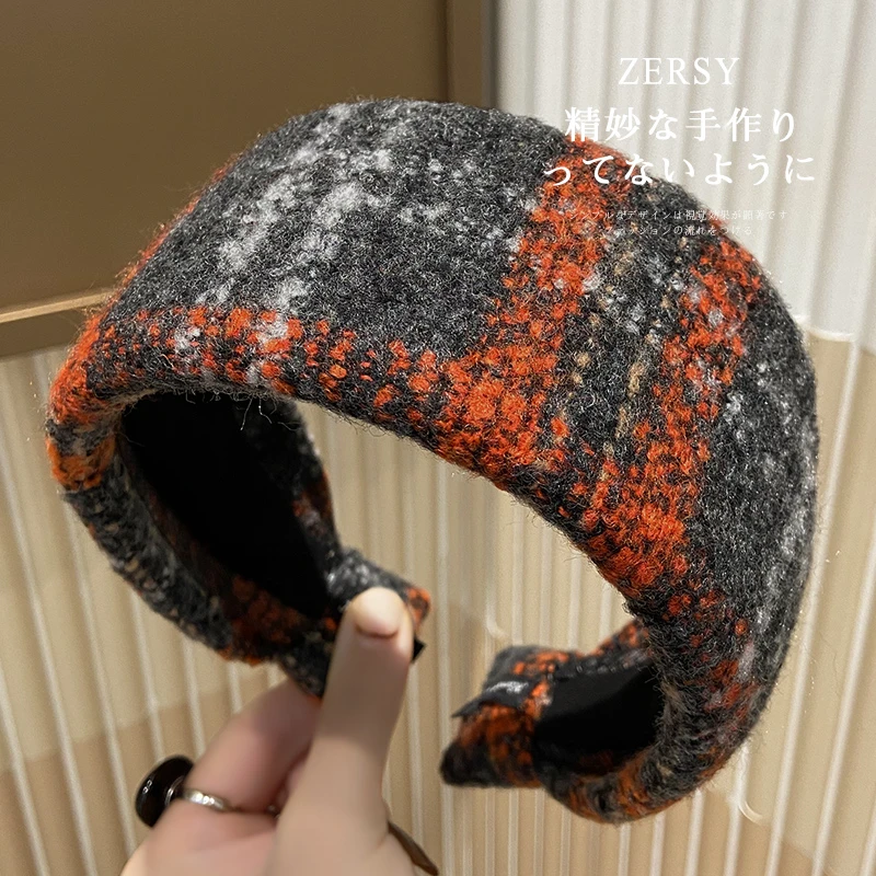 洋气时尚高颅顶超宽毛呢发箍女高级感显脸小压发头箍发卡发捆头饰