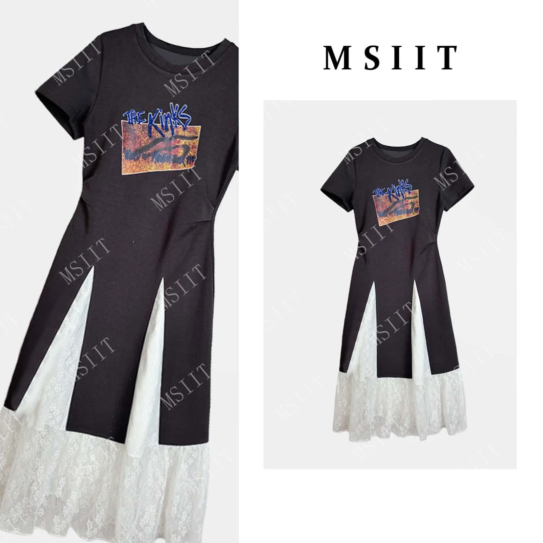 DY-轻奢简约舒适感女装拼接重工刺绣小熊显瘦连衣裙JT-A1037