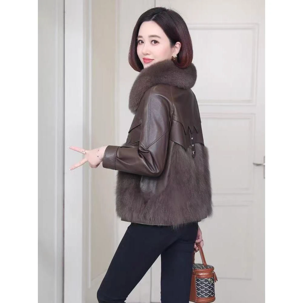 【亚聚甄选】2025冬季新款加绒皮衣外套#8706