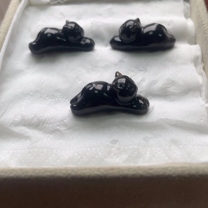 未镶嵌天然玛瑙黑趴趴猫玛瑙/玉髓