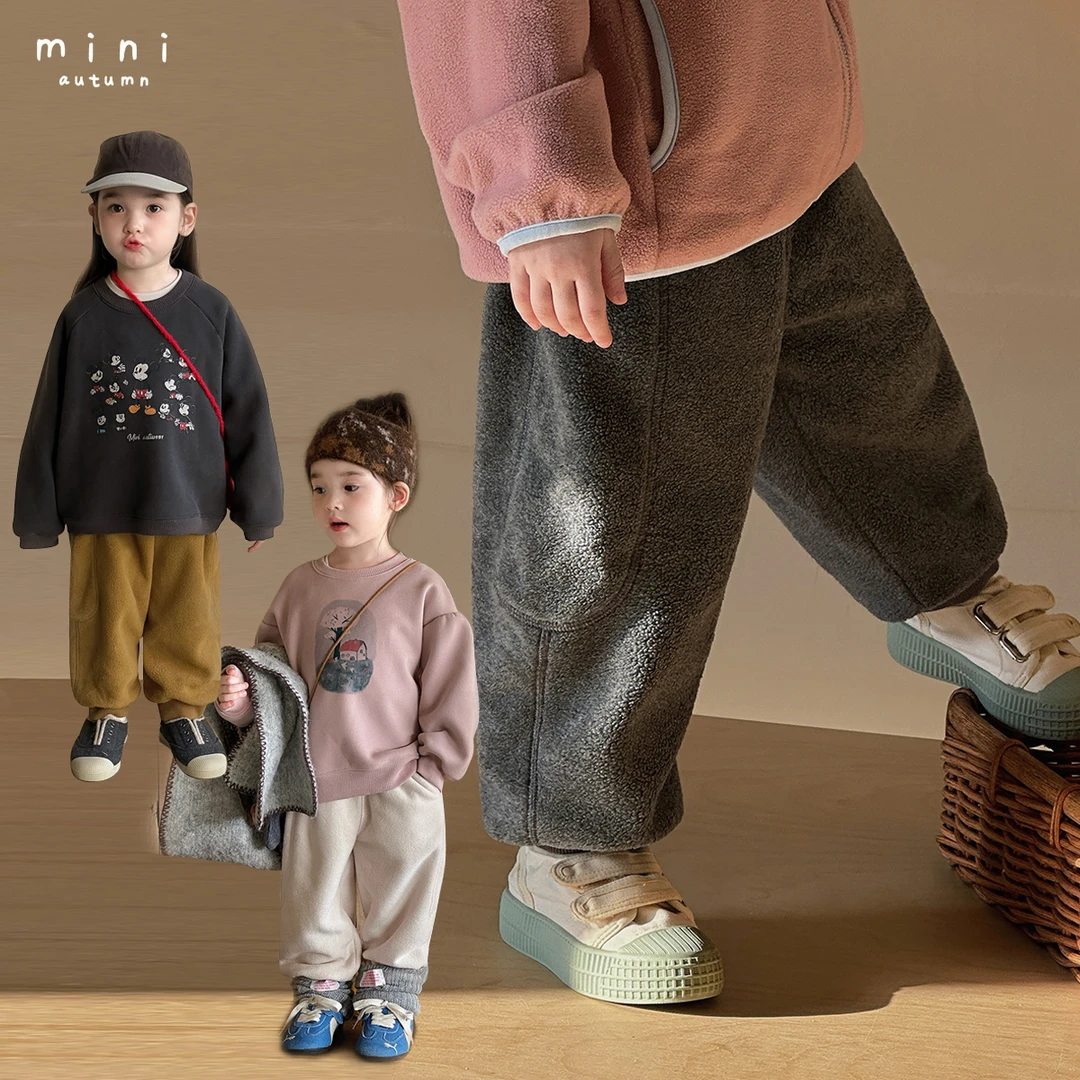「MINI AUTUMN」【绒绒细语】锁温粒子绒女小童冬季毛绒收脚裤BD53208