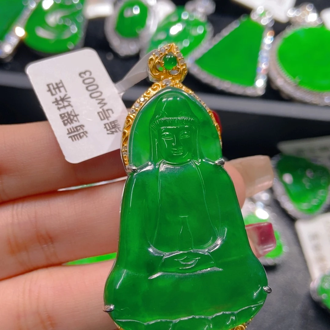 翡翠吊坠(不含链)银S925镶嵌