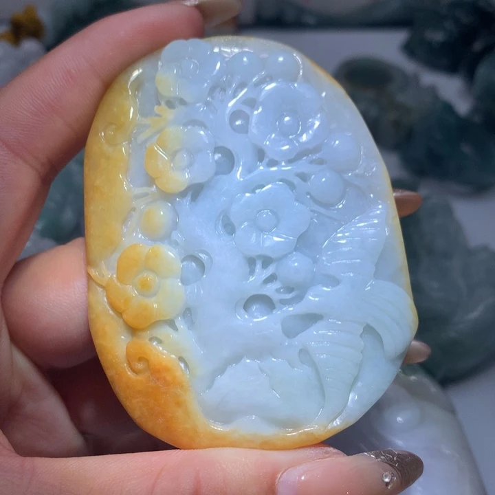 翡翠未镶嵌颈饰保真天然A货翡翠