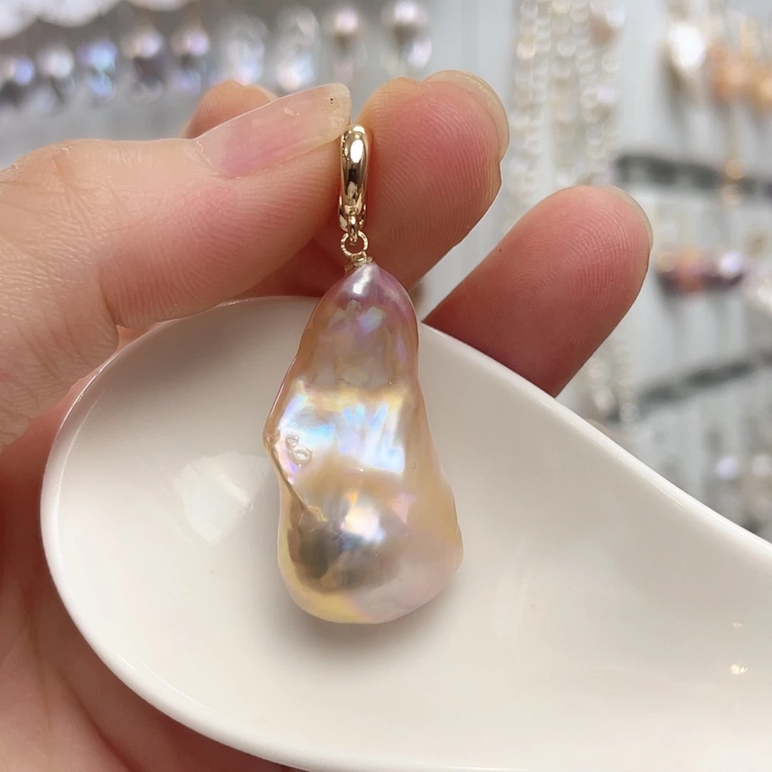 淡水珍珠银S925镶嵌颈饰