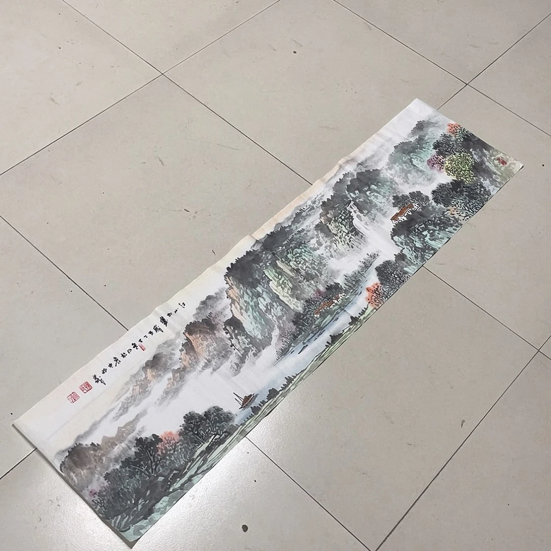 国画四尺对开画芯 捡漏