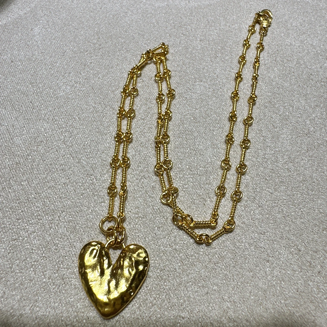 999足金錾刻爱心手工套链