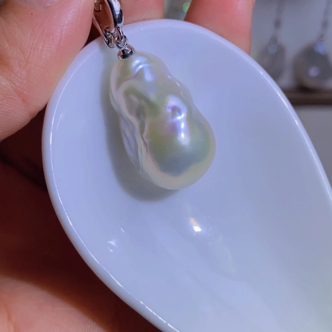 银S925镶嵌天然淡水珍珠淡水珍珠