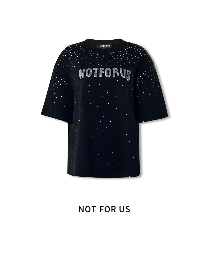 NOT FOR US25SS黑色满钻字母时尚短袖