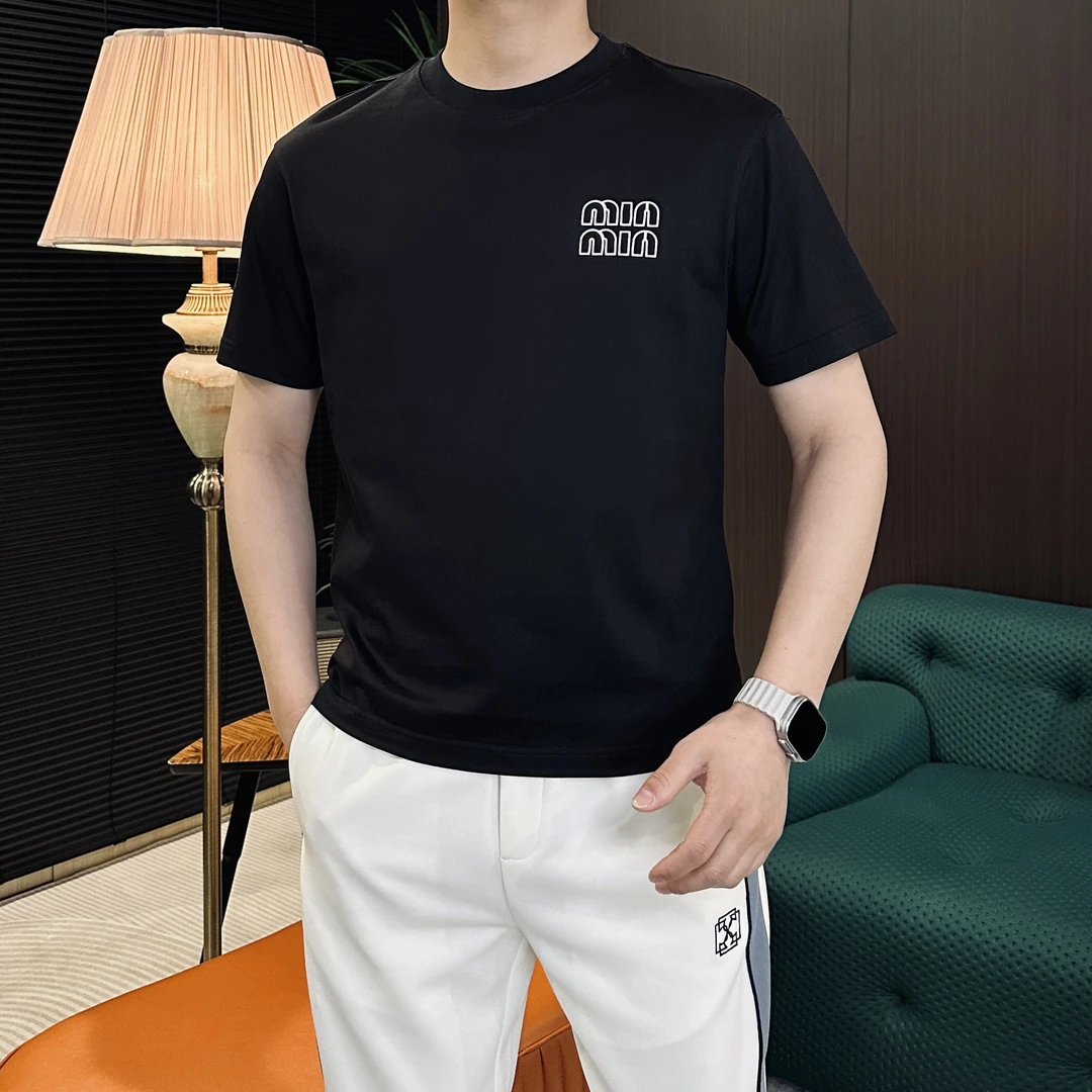 水金男装2025男士夏季高端潮流时尚百搭舒适透气简约休闲短袖8805