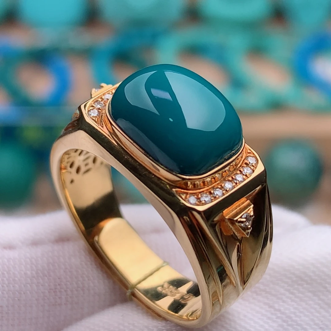 18K金镶嵌绿松石珠宝奇石