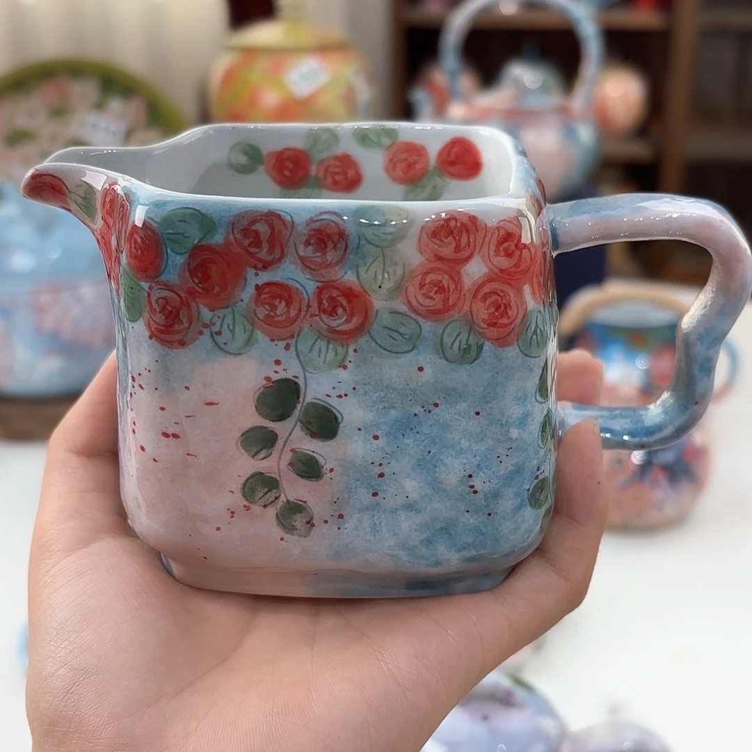 景德镇手绘高温釉下彩陶瓷茶具