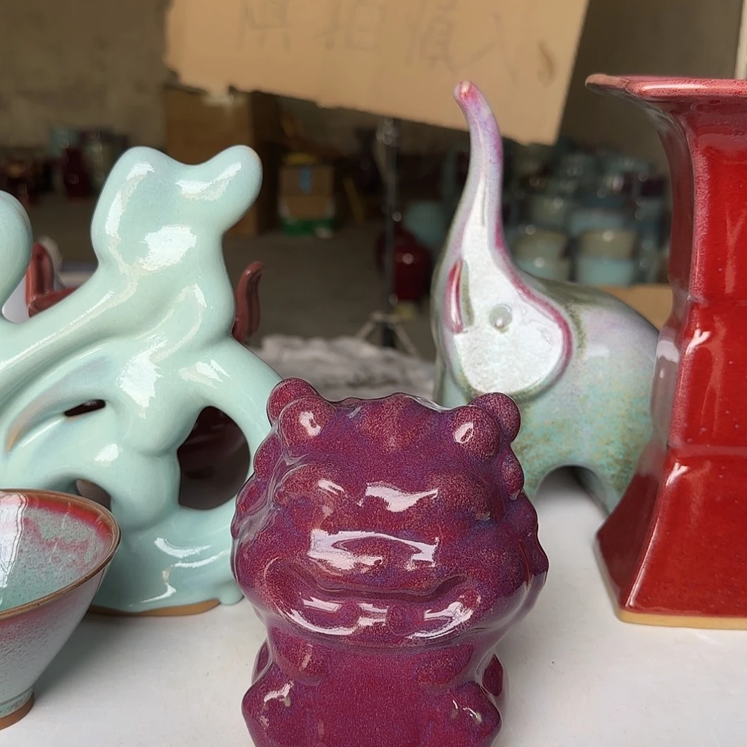 摆件陶郑家钧窑摆件微瑕