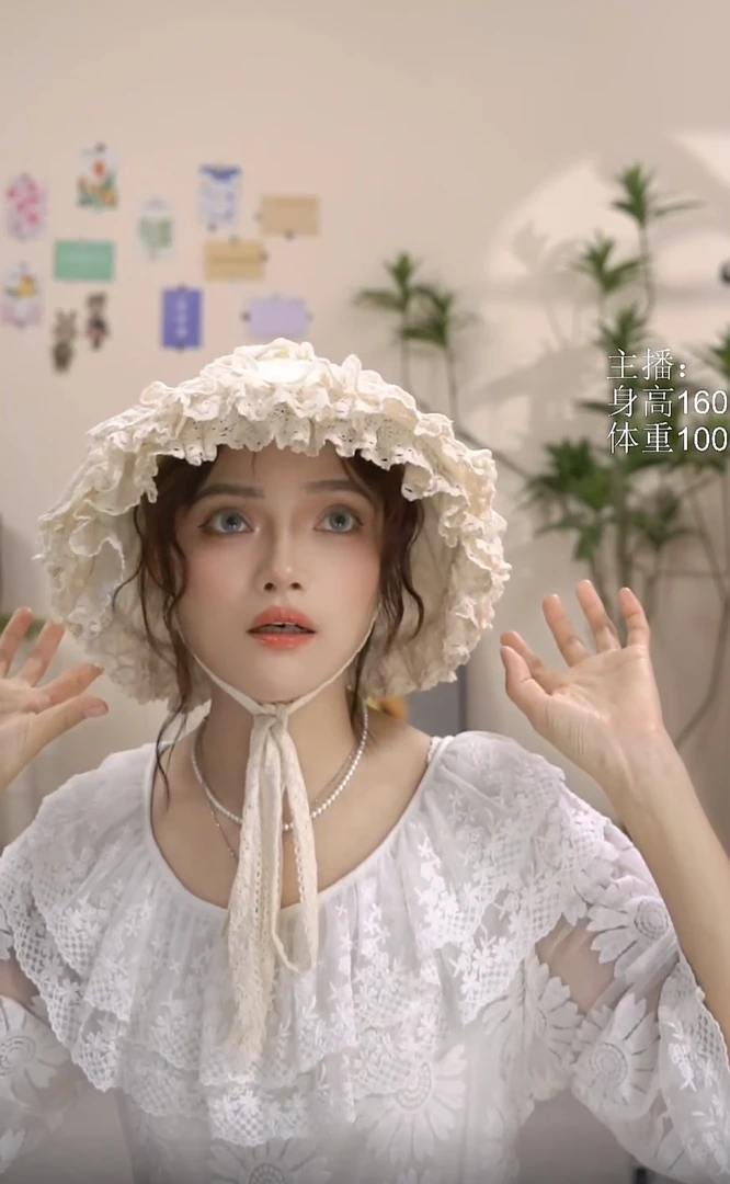 《米粒》25888重工蕾丝帽子洛丽塔帽